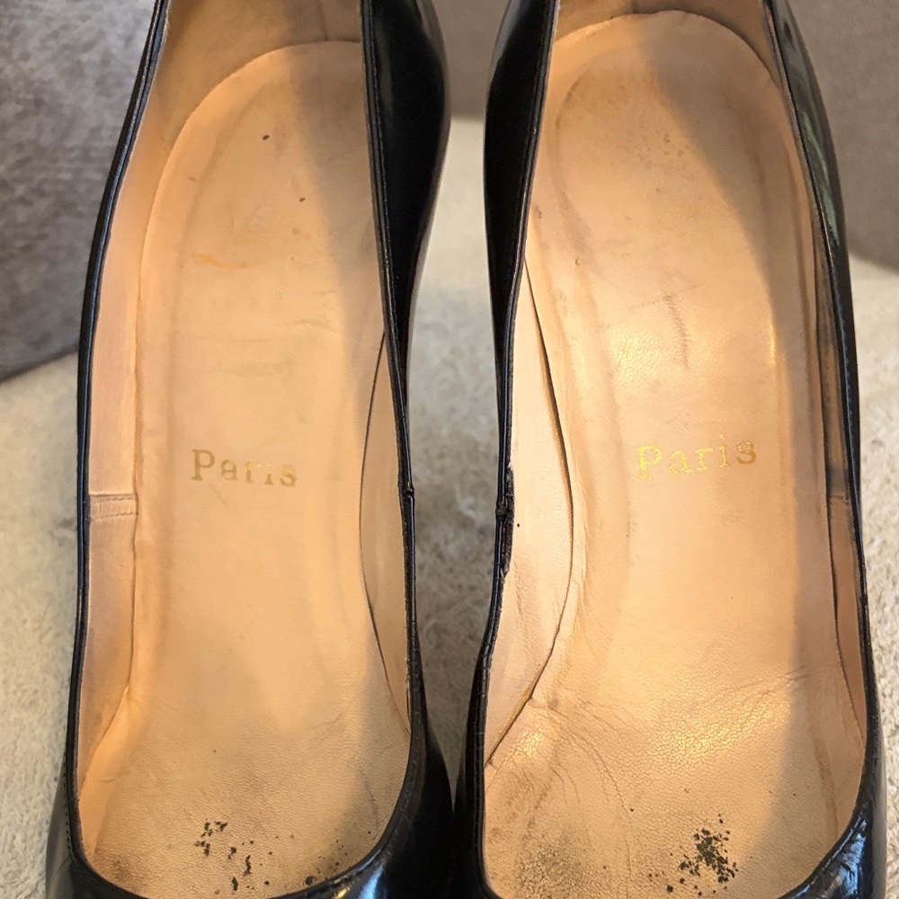 Christian Louboutin Black Leather Heels - Picture 9 of 11
